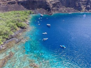 a blue pool of water